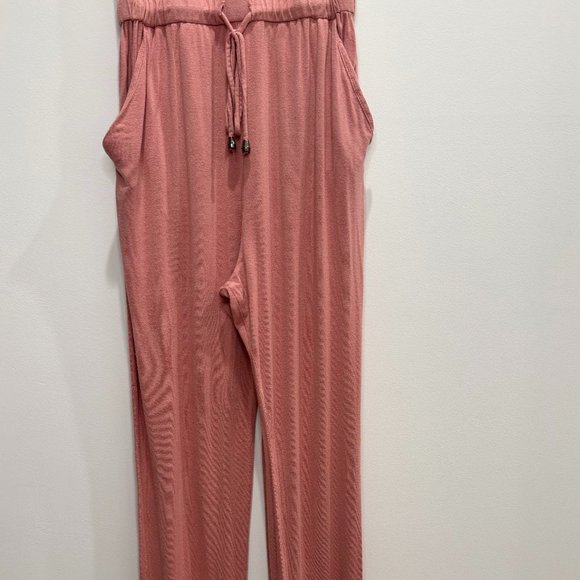Pink Drawstring Jumpsuit - Picture 3 of 7